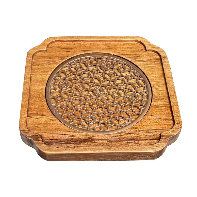 4.0 Walnut wood teapot stand/solid wood coaster