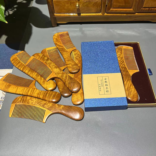 Solid wood comb handle