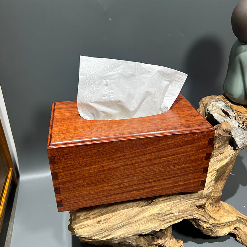 Burmese rosewood tissue box, made of solid wood with exquisite craftsmanship, a high-end and elegant addition to your living room or home.