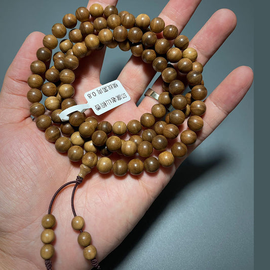 0.8CM Old Sandalwood Prayer Beads Bracelet