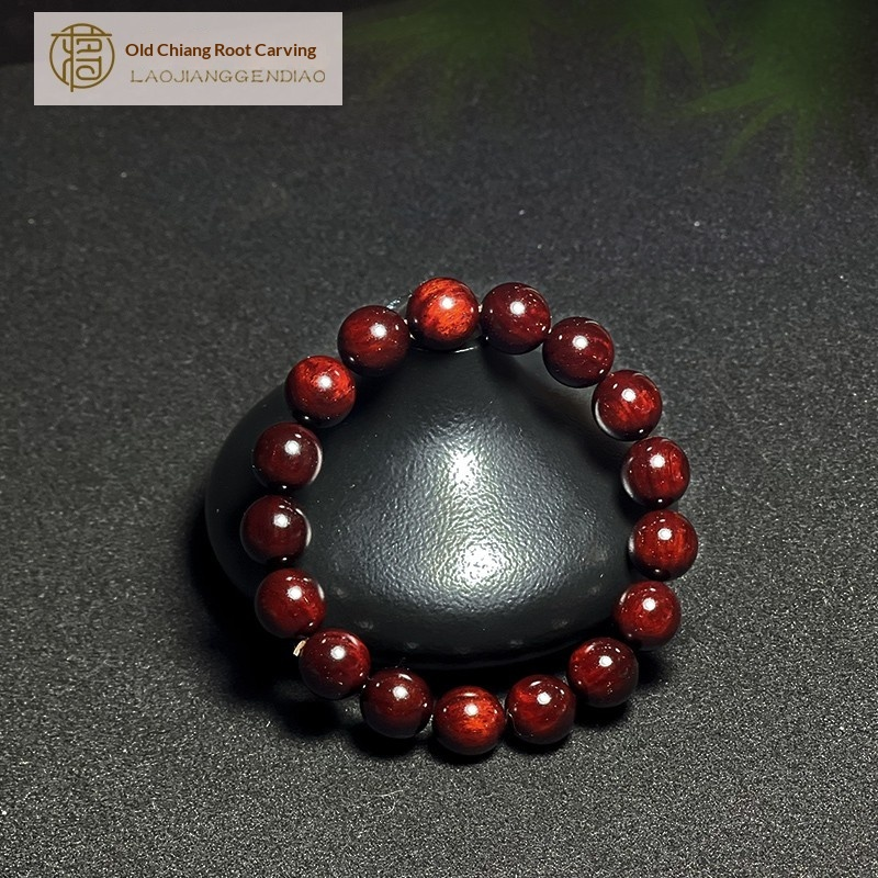 1.2 Authentic Indian Sandalwood (Pterocarpus santalinus) Prayer Beads, high oil content, high density, double-layered beads.