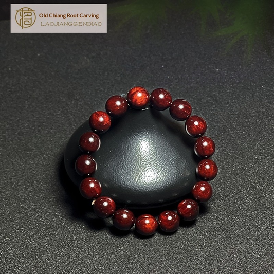 1.2 Authentic Indian Sandalwood (Pterocarpus santalinus) Prayer Beads, high oil content, high density, double-layered beads.