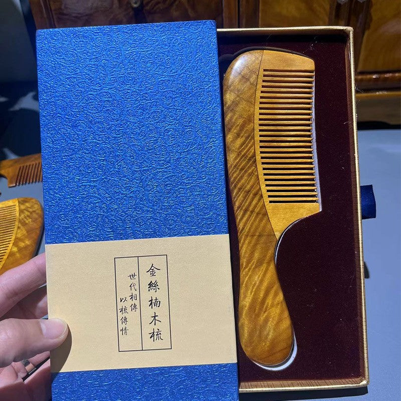 Solid wood comb handle