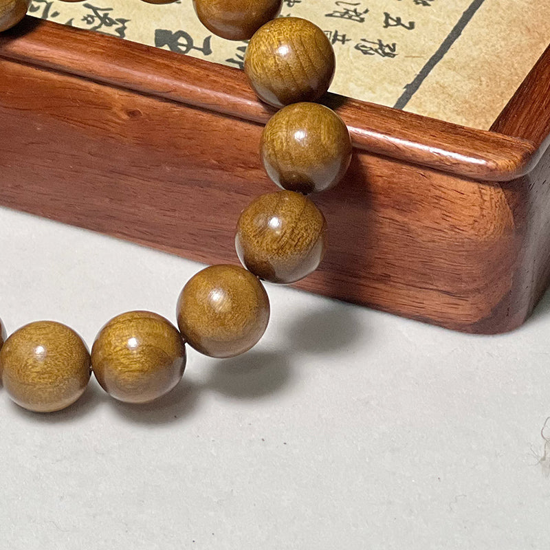 1.5 Genuine Golden Silk Nanmu Wood Bracelet, Old Material, (Moving Views)