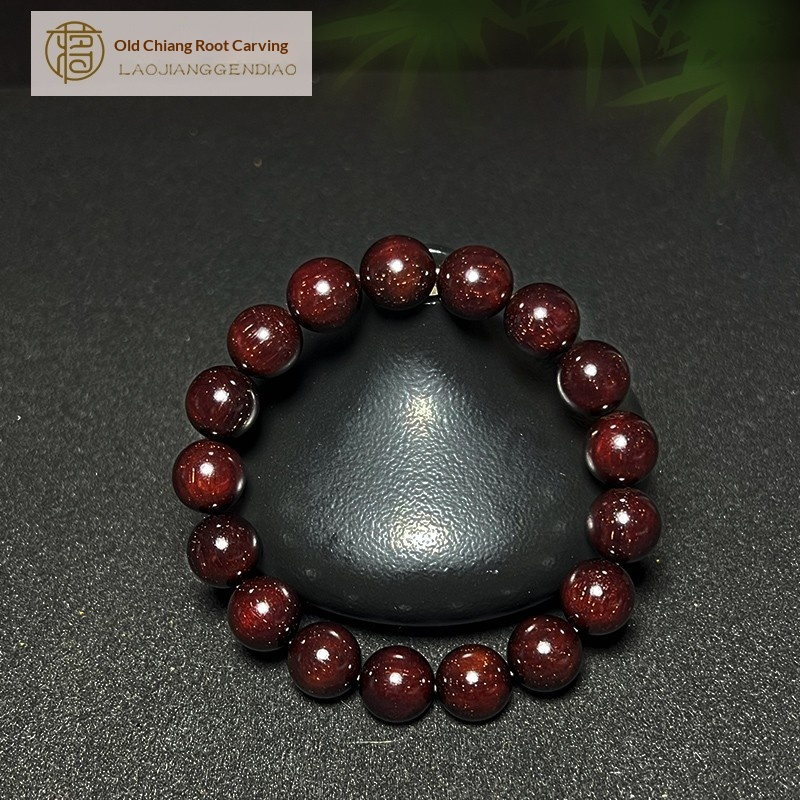 1.2 Genuine Indian rosewood bracelet with many golden flecks.