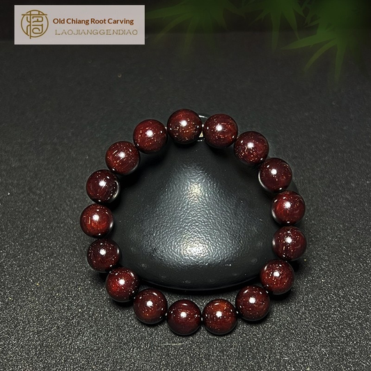 1.2 Genuine Indian rosewood bracelet with many golden flecks.