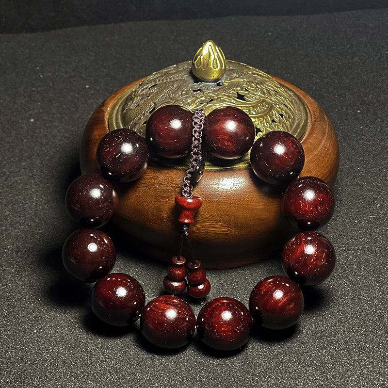 2.0cm Authentic Indian Sandalwood Prayer Beads Bracelet, high oil content and high density, genuine product.