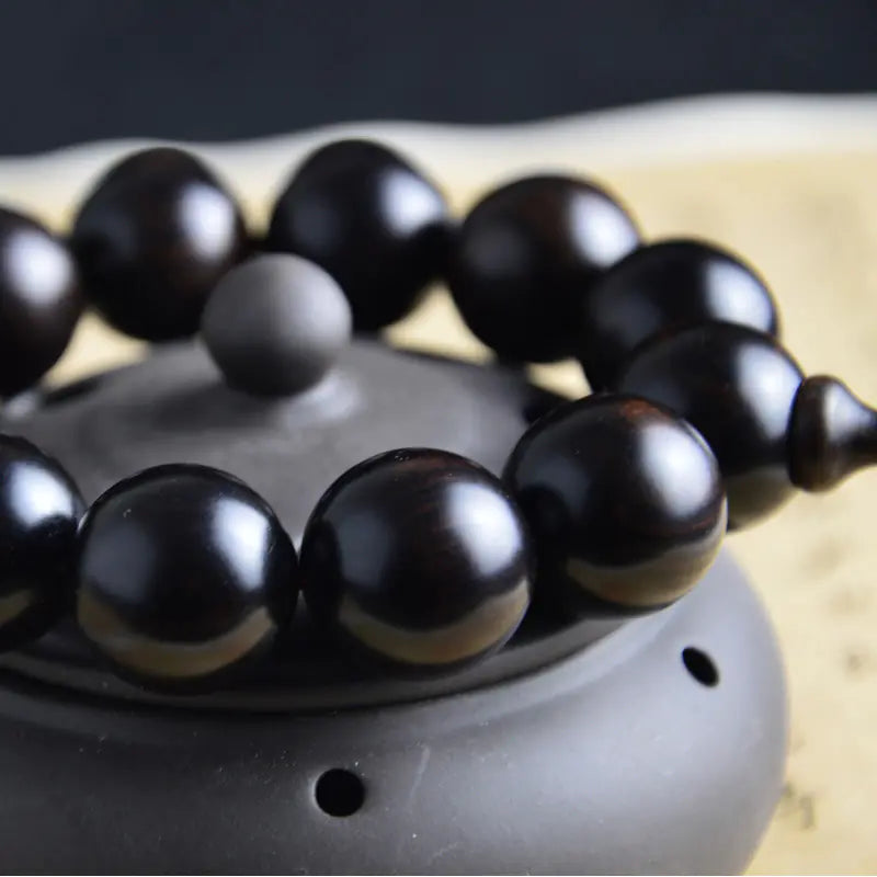 Ebony Wood Buddha Bead Bracelet 2.0 for Men and Women